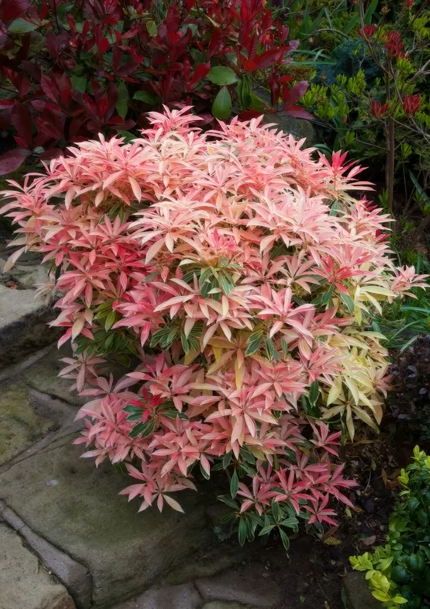 Pieris japoński 'Flaming Silver'